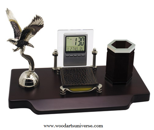 Desk Organizer With Eagle and Pen Holder WAUSBHBEAGLE